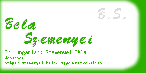 bela szemenyei business card